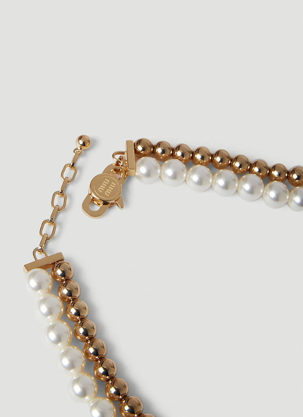 Pearl Necklace In Gold Miu Miu