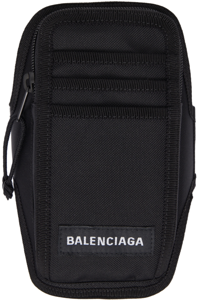 Balenciaga Black Explorer Arm Phone Holder Pouch Balenciaga