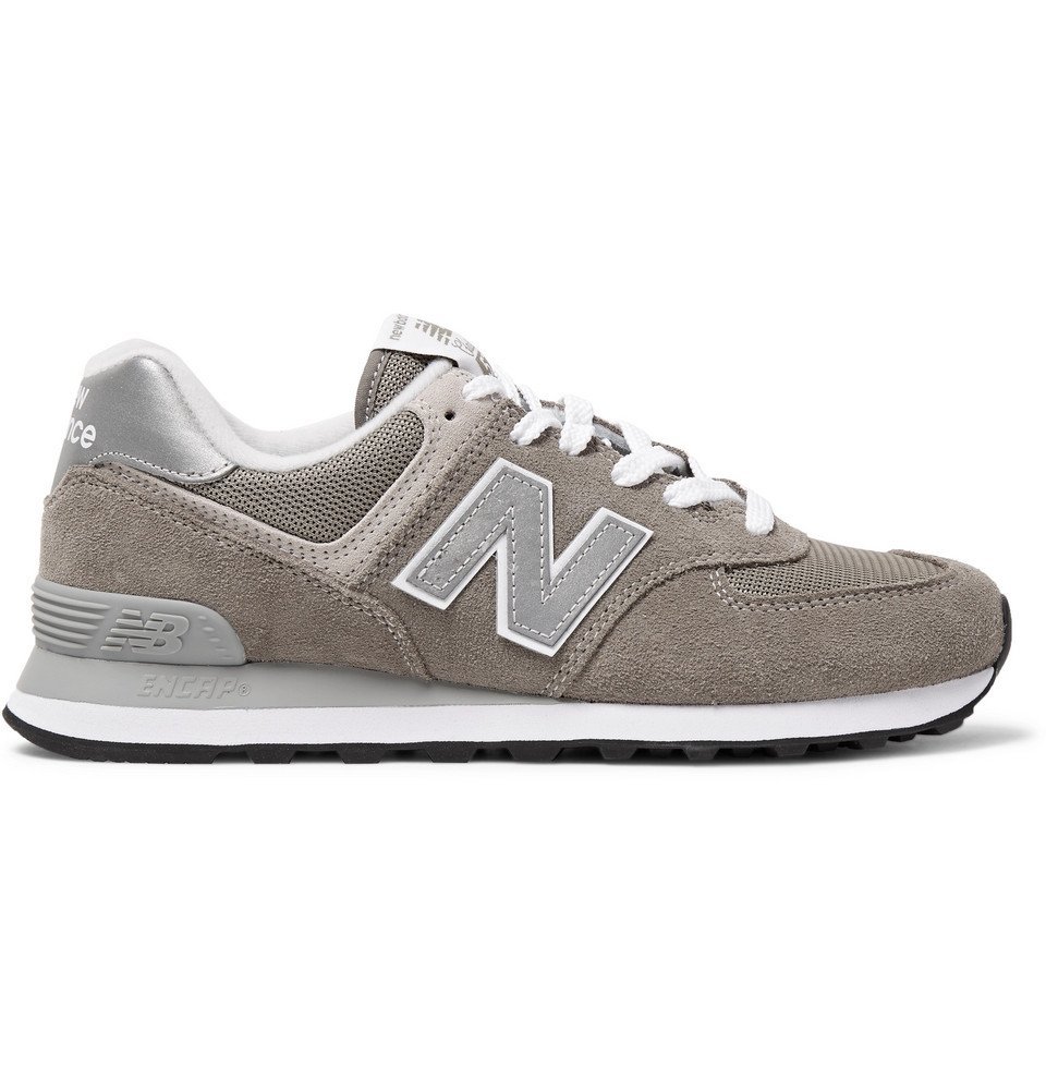 New Balance - 574 Suede and Mesh Sneakers - Men - Gray