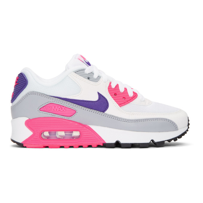 Nike White and Pink Air Max 90 Sneakers Nike