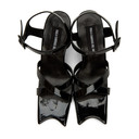 Paula Canovas Del Vas Black Faux-Leather Diablo Heeled Sandals