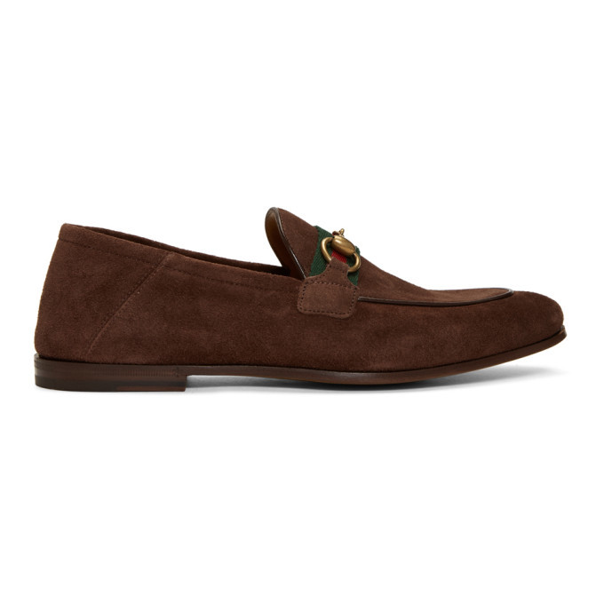 brown suede gucci loafers
