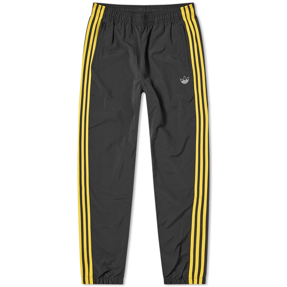 black and yellow striped pants