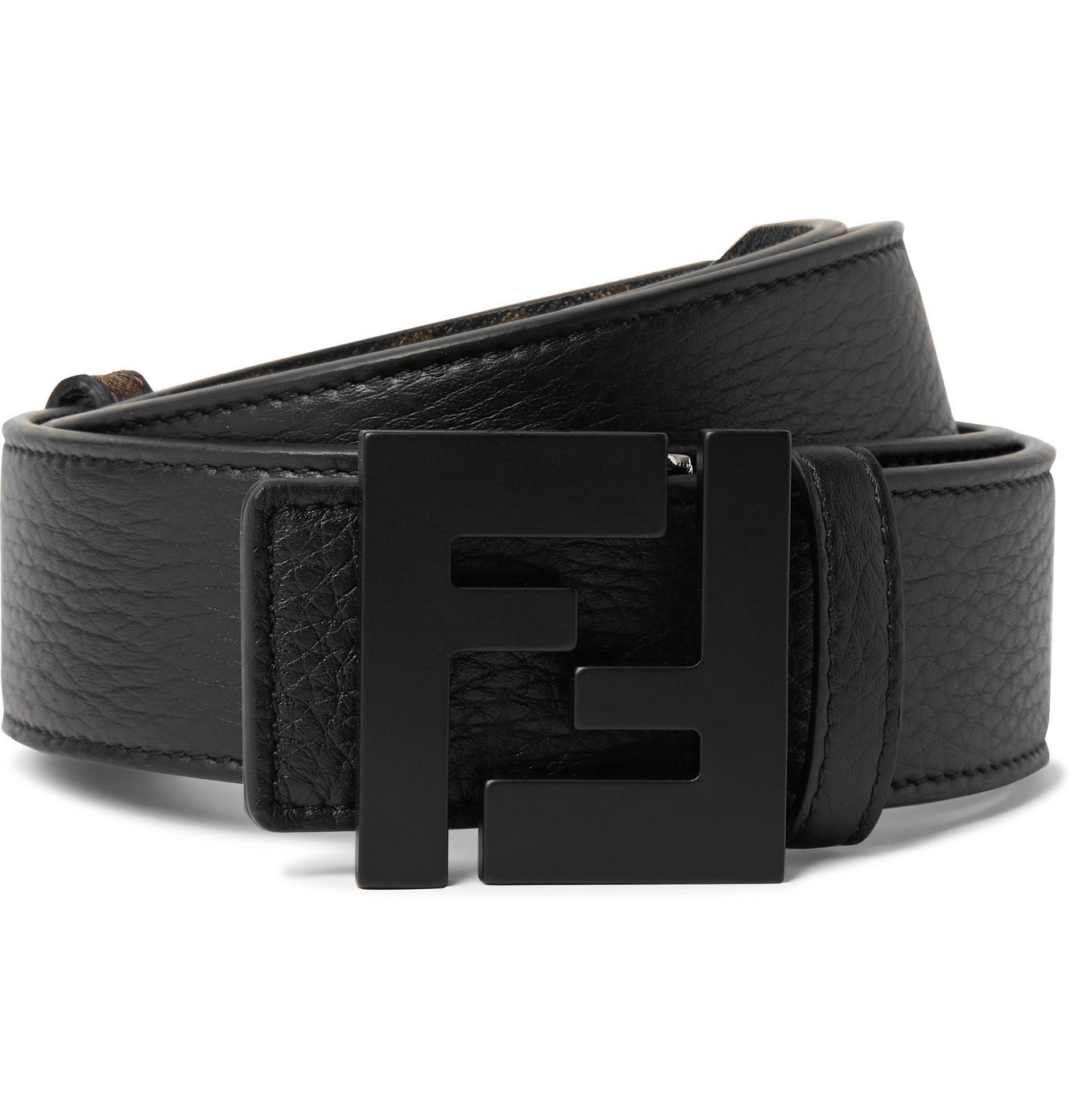 black and white fendi belt
