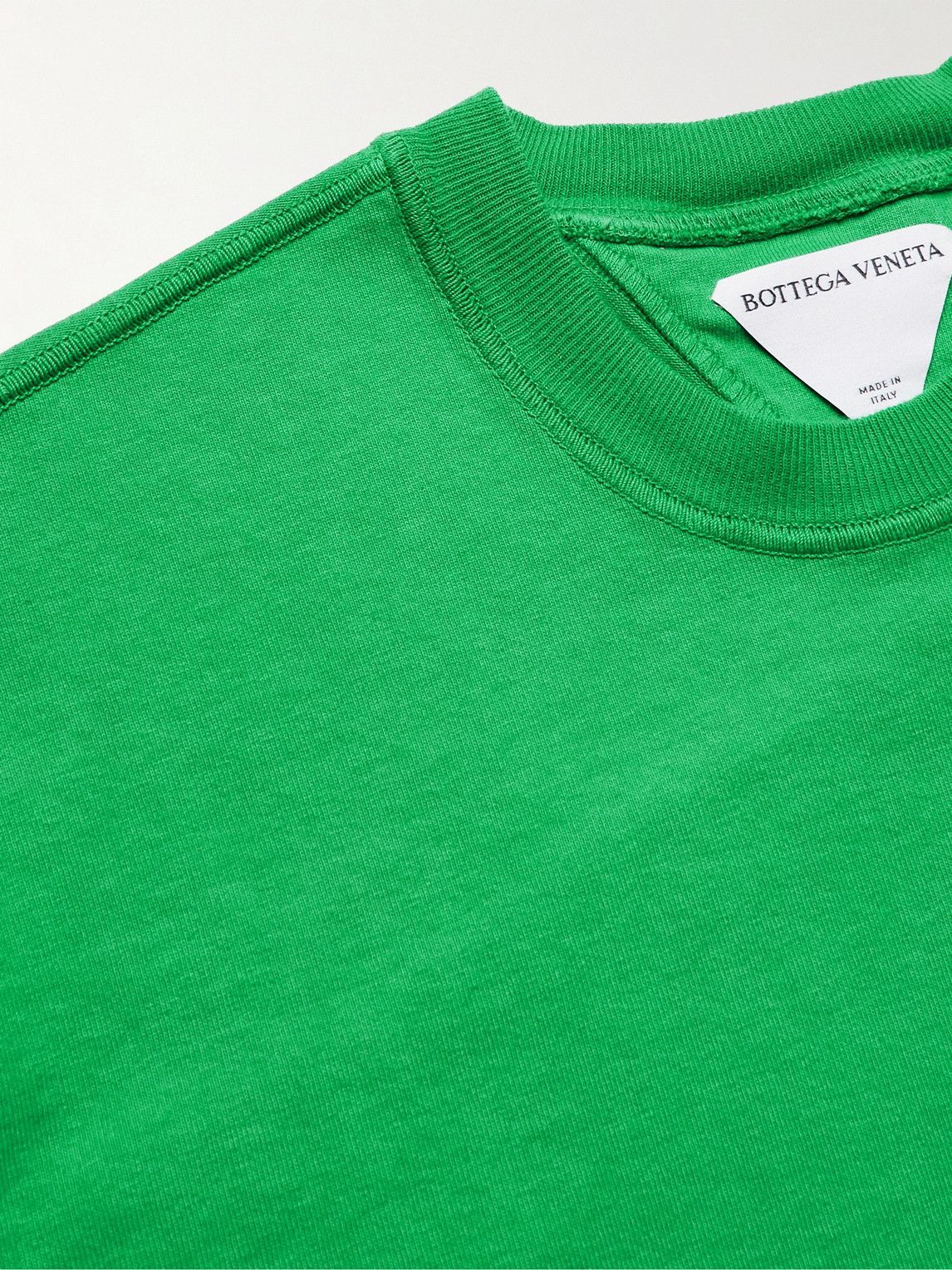 Bottega Veneta - Garment-Dyed Cotton-Jersey T-Shirt - Green Bottega Veneta
