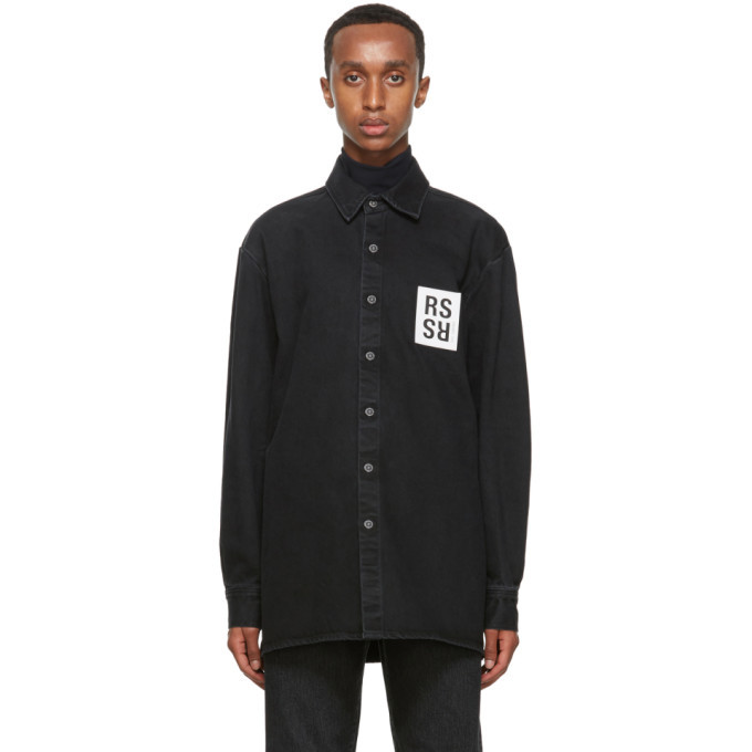 Raf Simons Black Denim Slim Fit Shirt Raf Simons