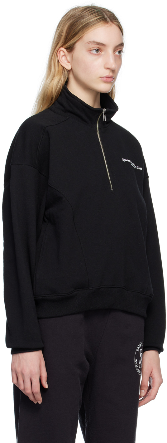 Sporty & Rich Black ZipUp Sweater Sporty & Rich