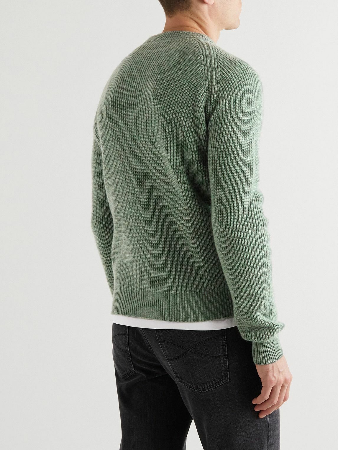 Valstar - Slim-Fit Ribbed Cashmere Sweater - Green Valstarino