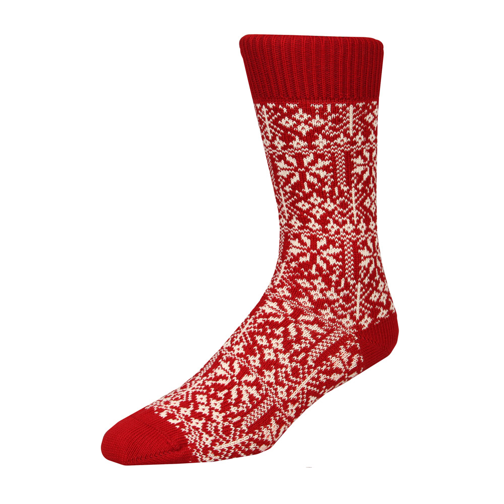 Socks - Fairisle Red/Oatmeal