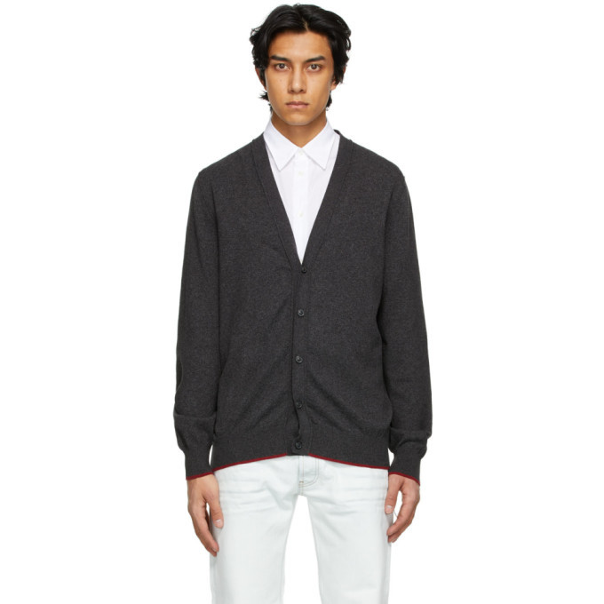 maison margiela elbow patch cardigan