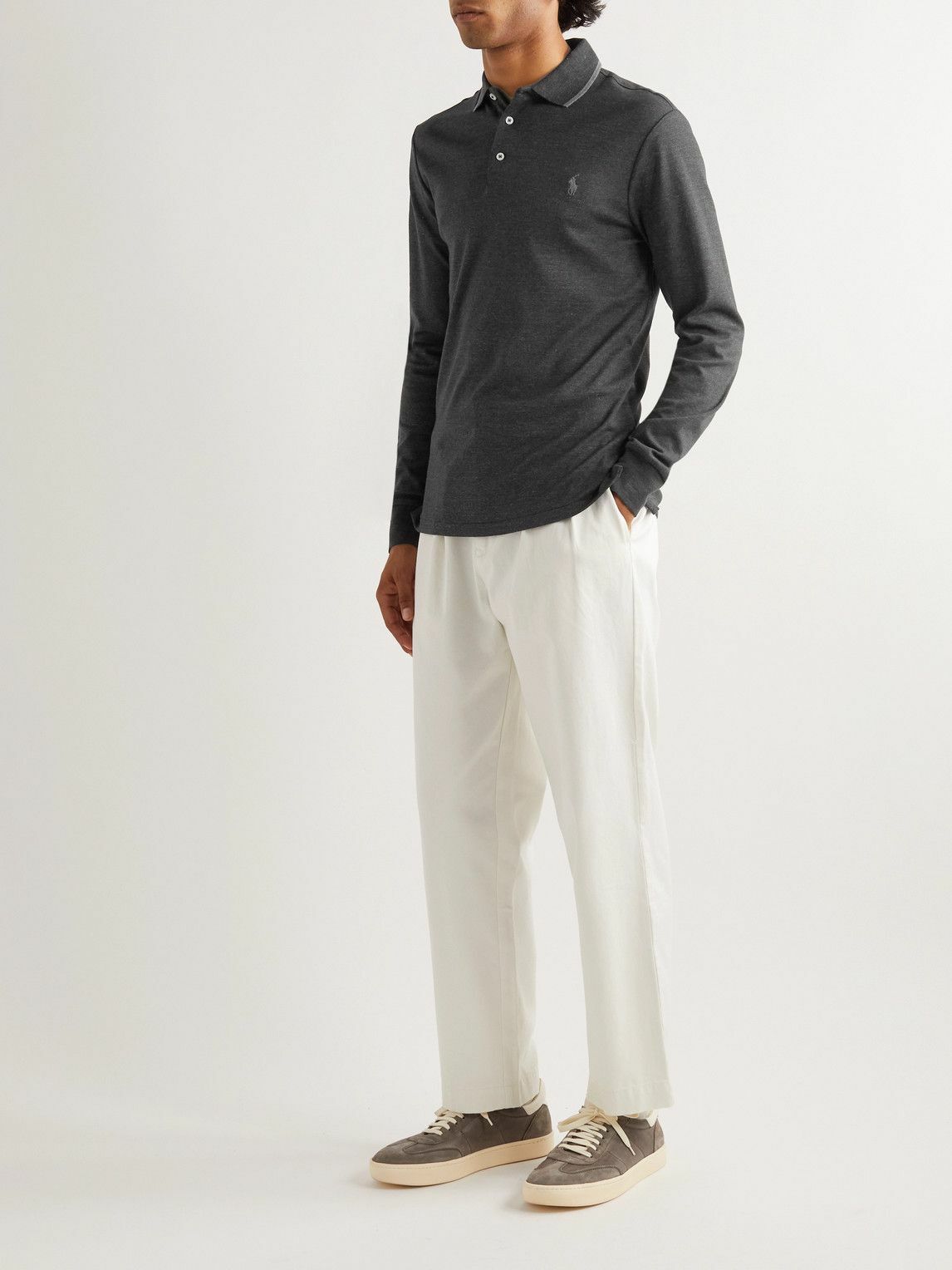 Polo Ralph Lauren - Logo-Embroidered Cotton-Jersey Polo Shirt - Black