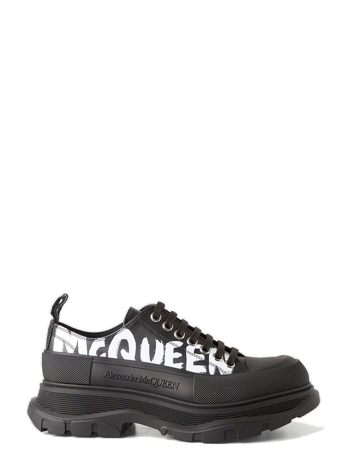 Tread Slick Graffiti Sneakers in Black Alexander McQueen