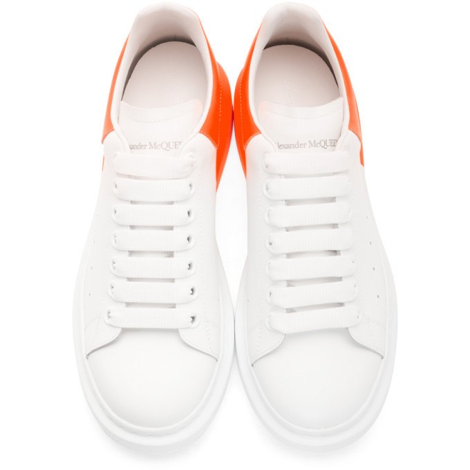 Alexander McQueen White and Orange Oversized Sneakers Alexander McQueen