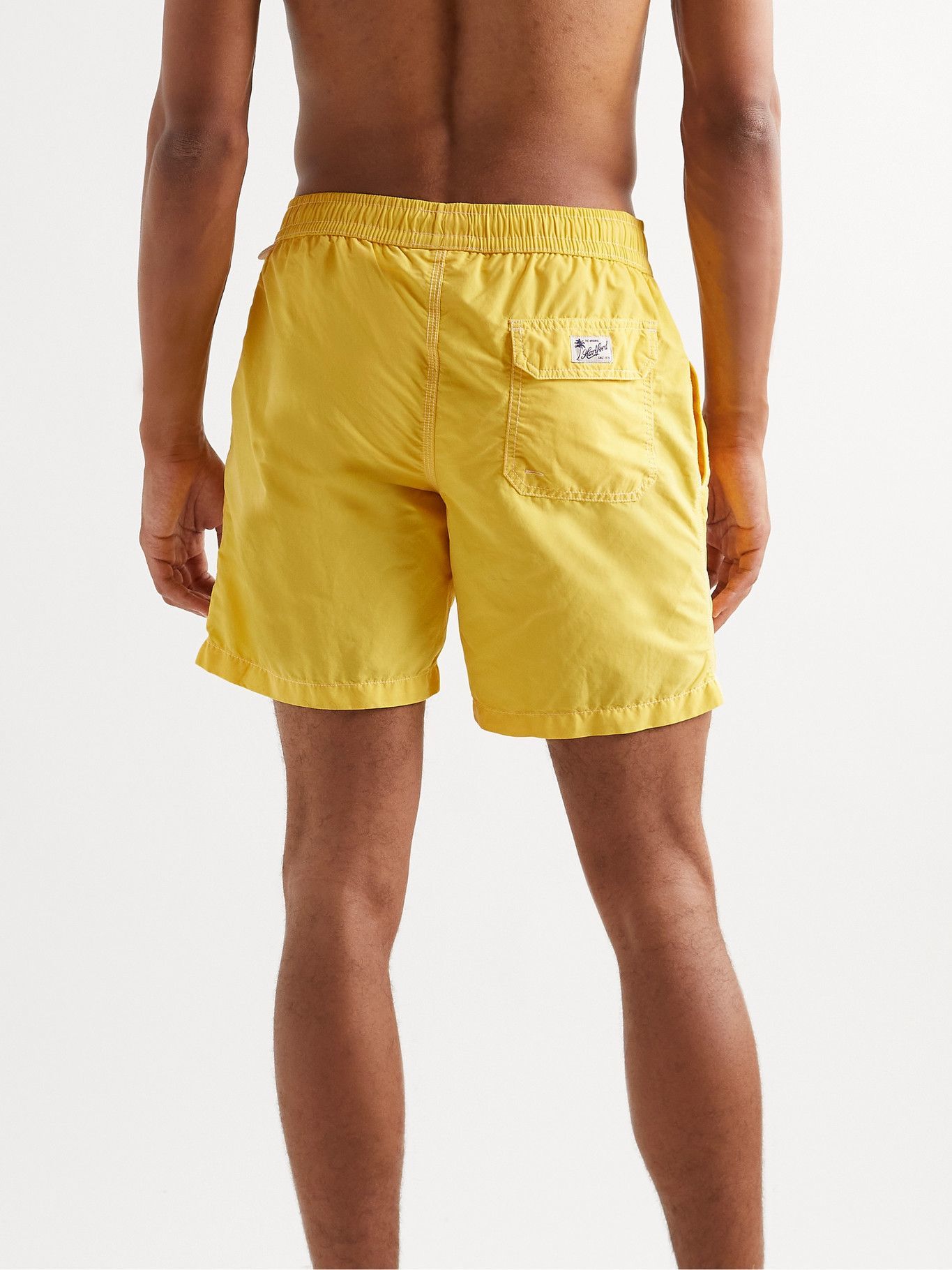 Hartford SlimFit MidLength Swim Shorts Yellow Hartford