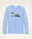 Brooks Brothers Men's Cotton Long-Sleeve Graphic T-Shirt | Blue Heather