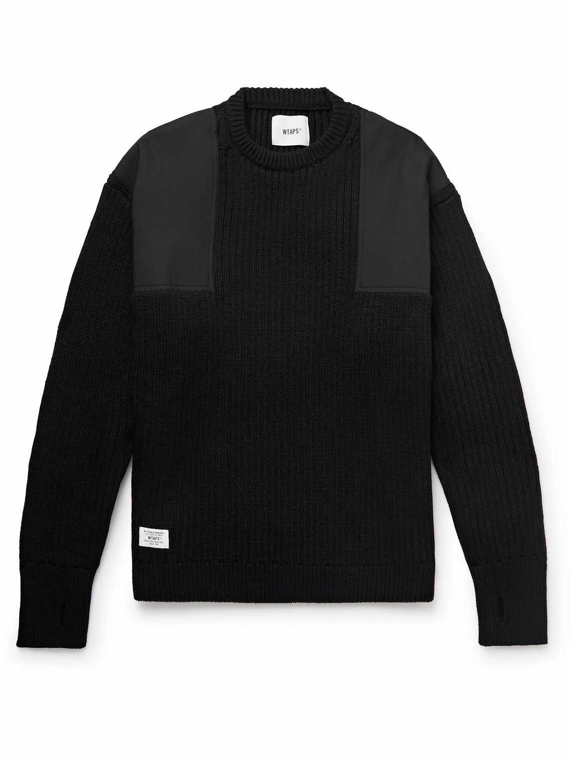 Photo: WTAPS - Commander Panelled Shell and Ribbed-Knit Sweater - Black
