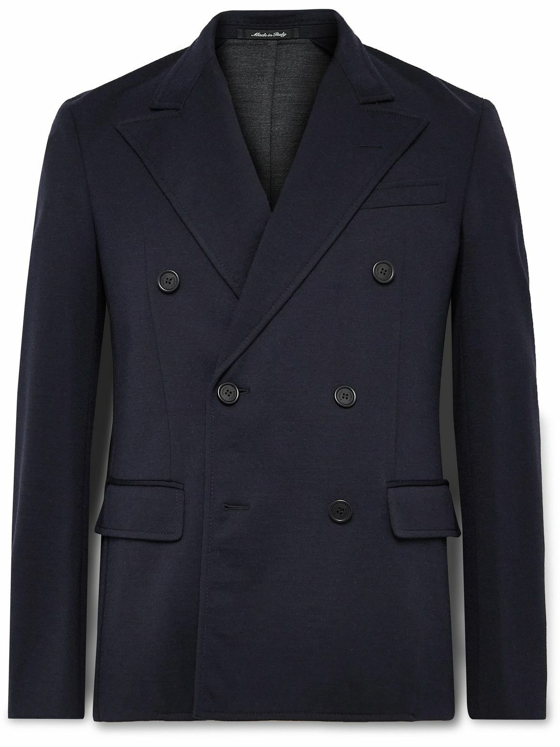 Dunhill Unstructured DoubleBreasted WoolBlend Jersey Suit Jacket