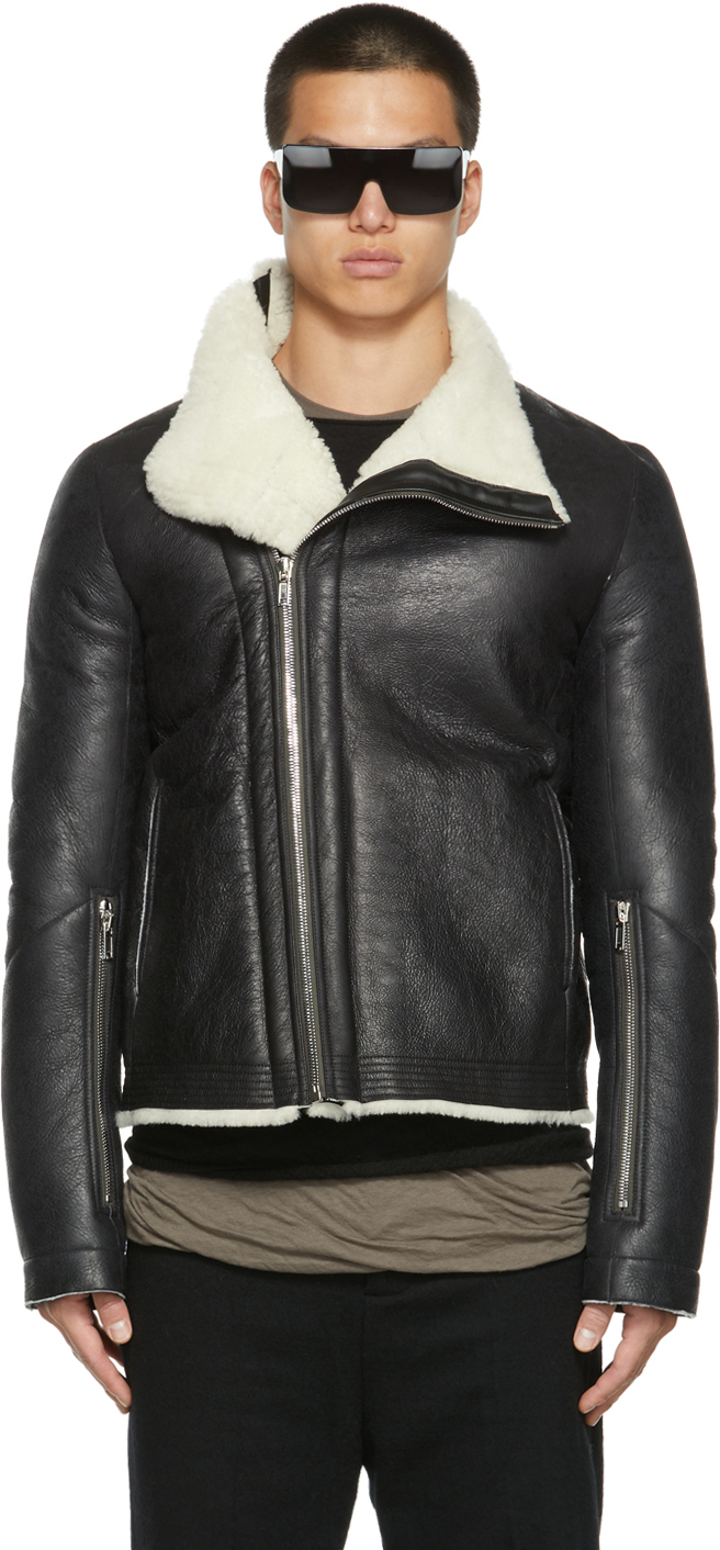 rick owens shearling jacket men