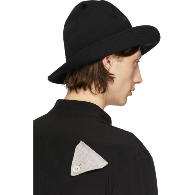 Yohji Yamamoto Black Wool Bucket Hat 