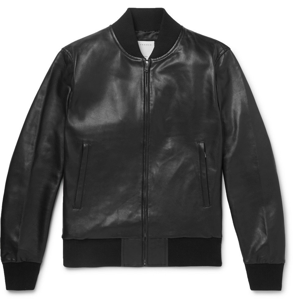 Sandro - Leather Bomber Jacket - Black Sandro