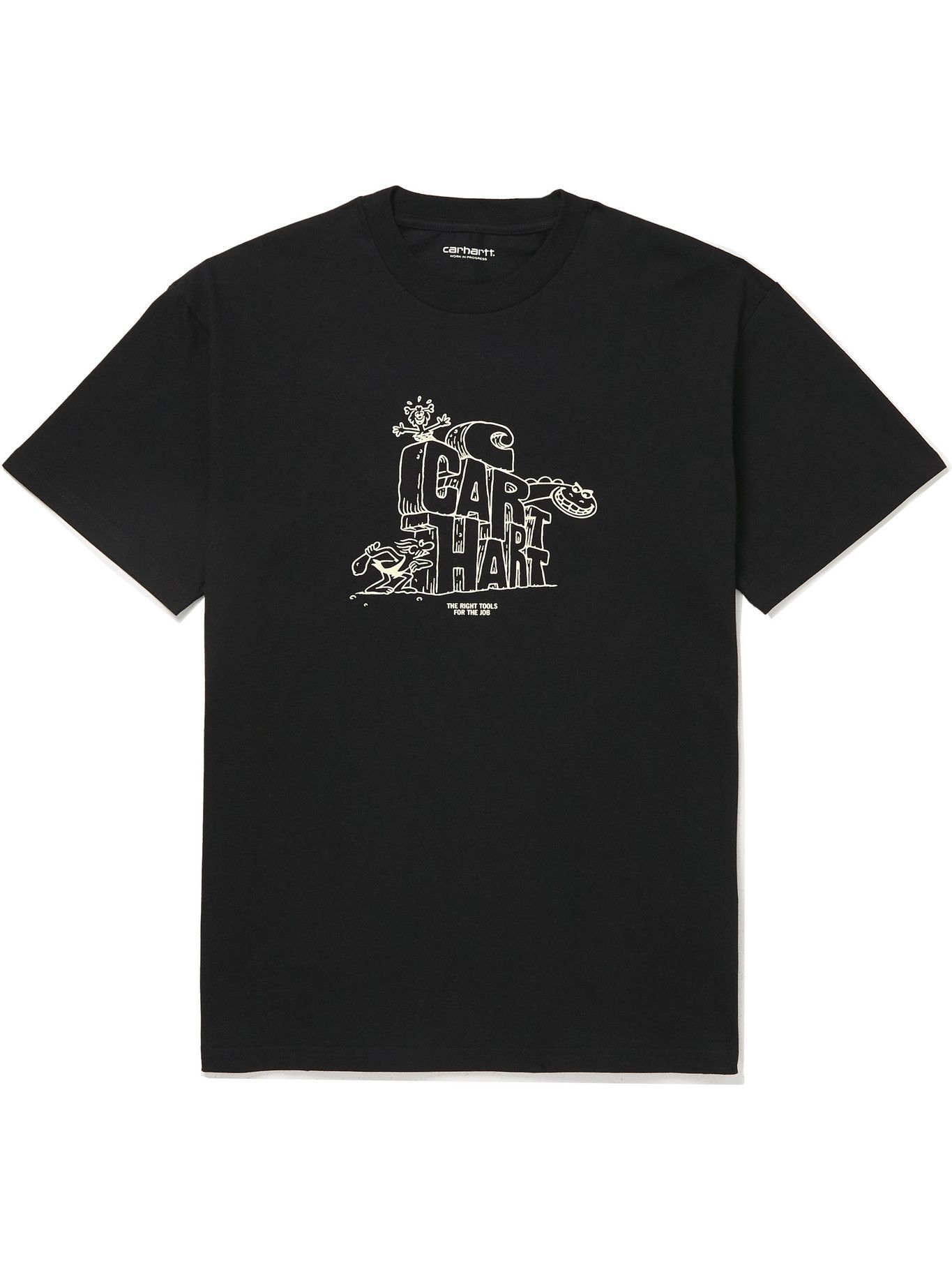Carhartt WIP - Stone Age Logo-Print Cotton-Jersey T-Shirt - Black 