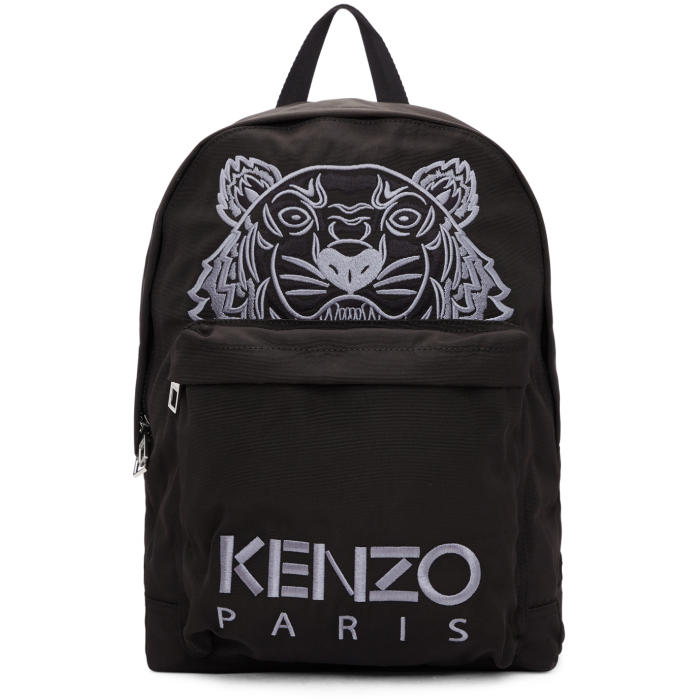 Kenzo Black Tiger Logo Backpack Kenzo