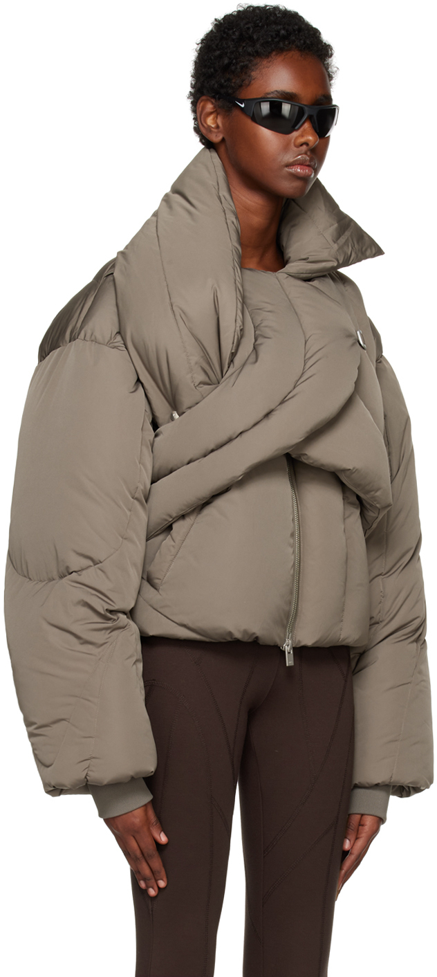 HELIOT EMIL Taupe Connective Down Jacket Heliot Emil