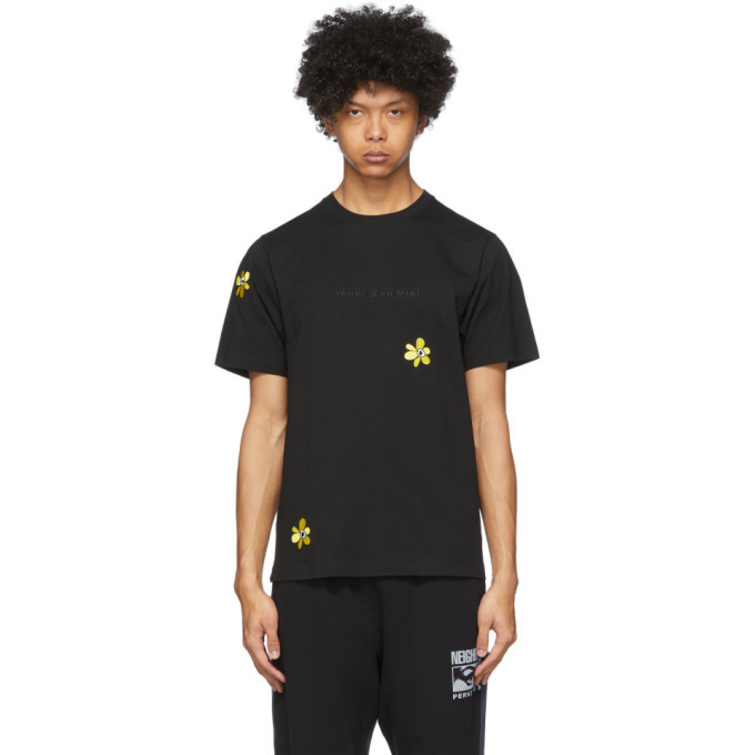 Photo: Perks and Mini SSENSE Exclusive Black Embroidered Logo T-Shirt