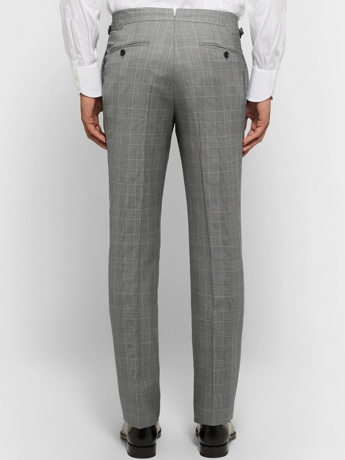 TOM FORD - O'Connor Slim-Fit Prince of Wales Checked Wool Suit Trousers ...