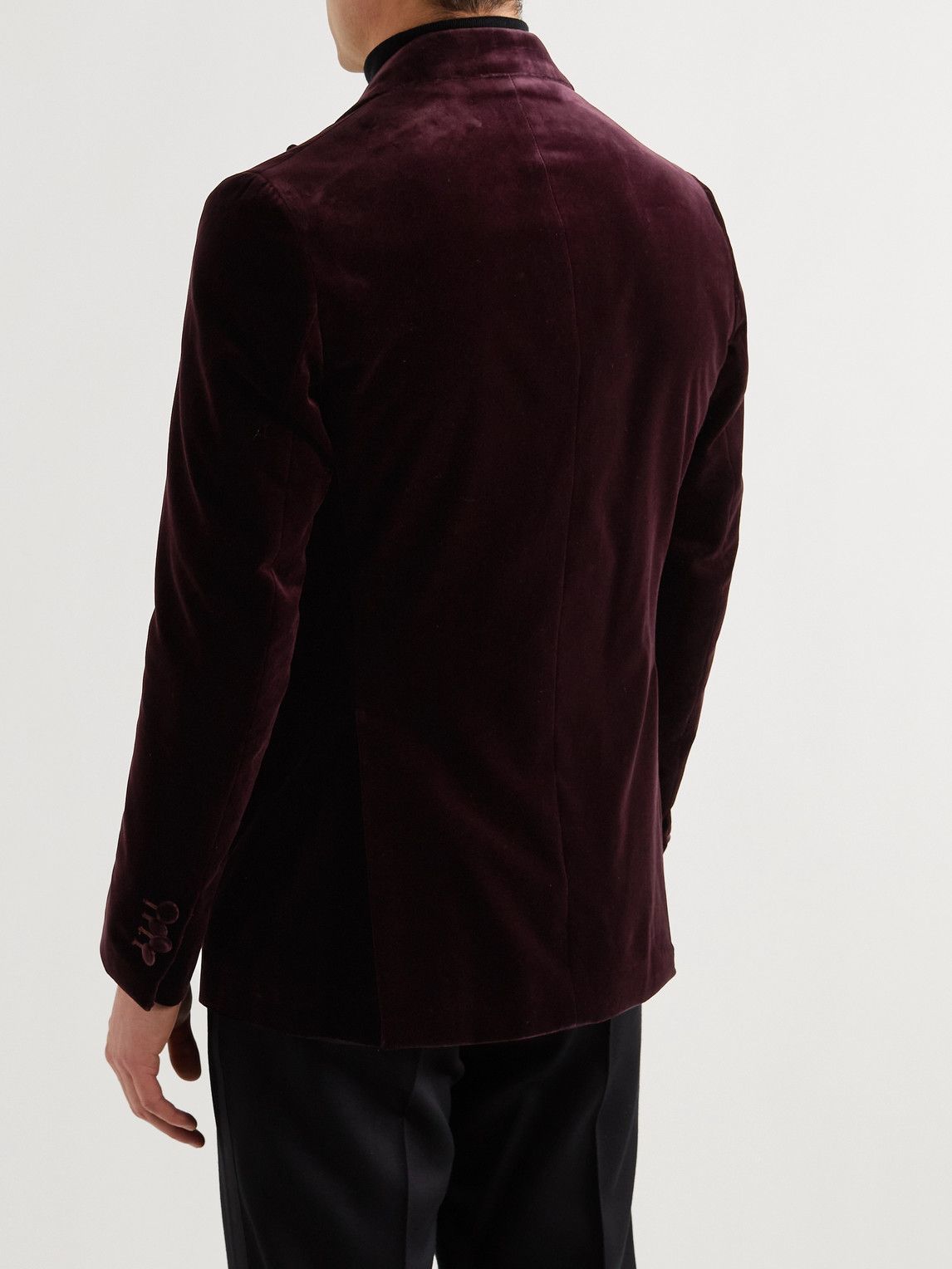 De Petrillo - Vomero Cotton-Velvet Blazer - Burgundy De Petrillo