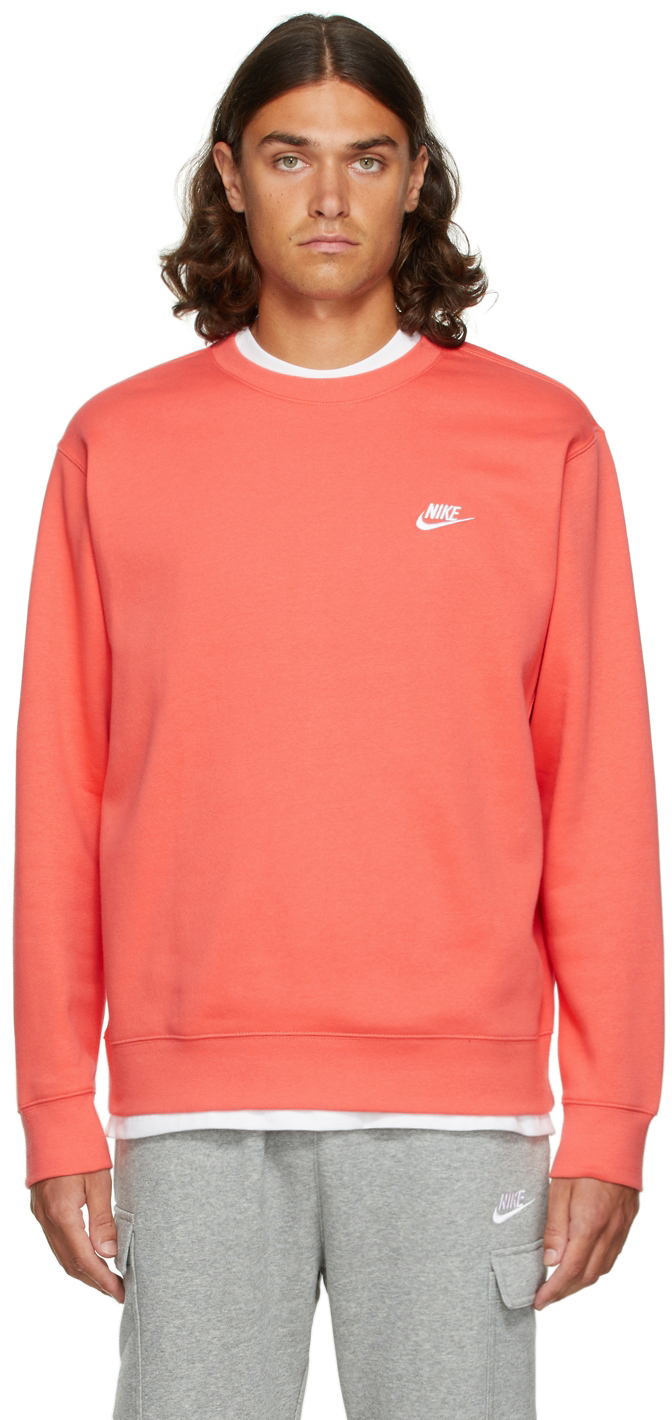 nike club sweatshirt pink