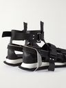 Rick Owens - Swampgod Upcycled Frayed Denim and Leather Sandals - Black