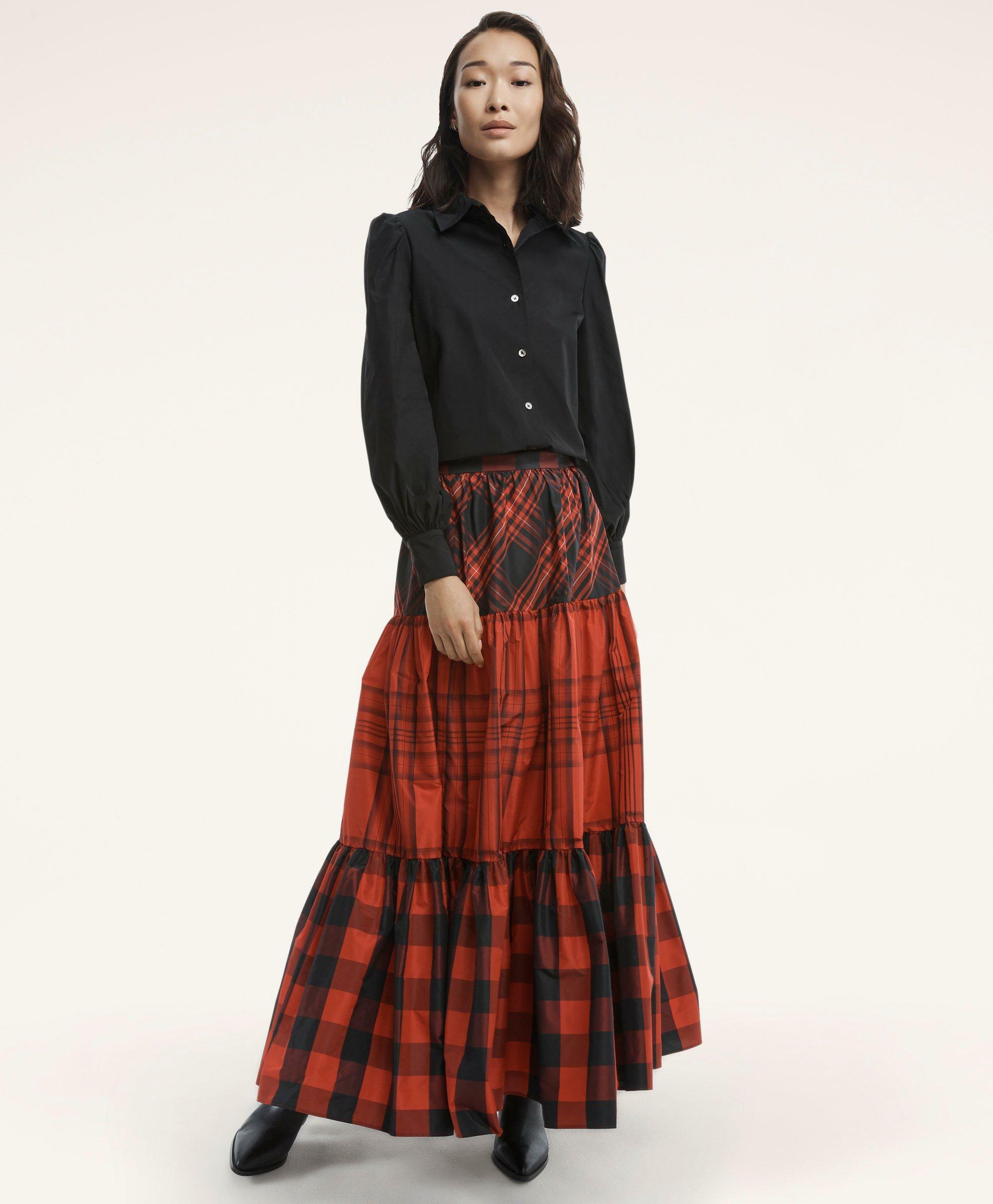 Photo: Brooks Brothers Women's Taffeta Tiered Tartan Skirt