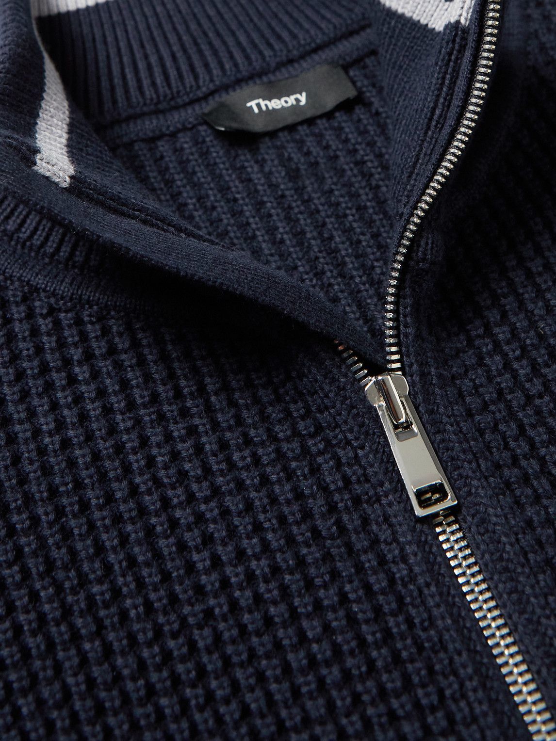 Theory - Gary Waffle-Knit Cotton and Cashmere-Blend Zip-Up Cardigan ...