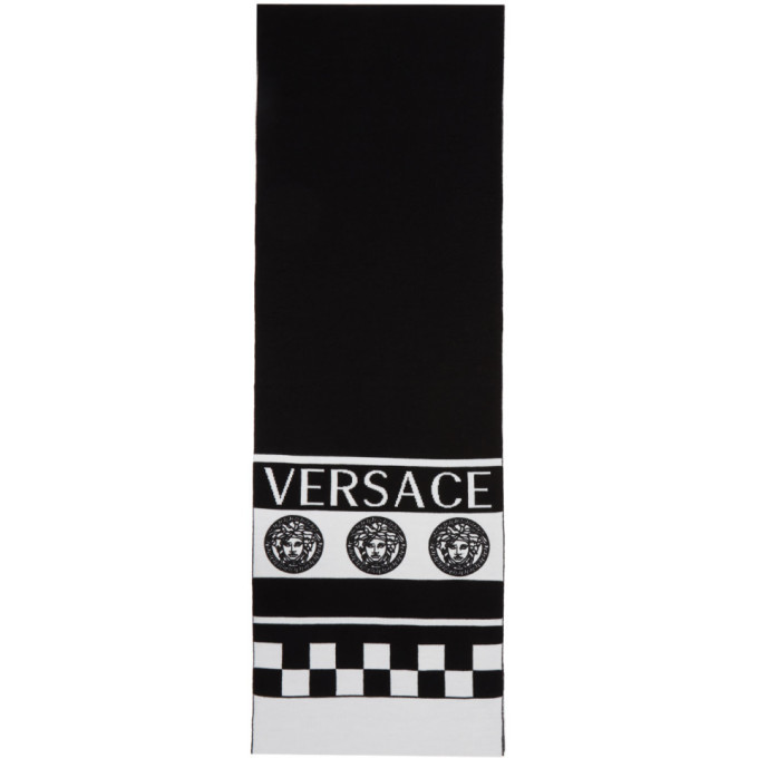 black and white versace scarf