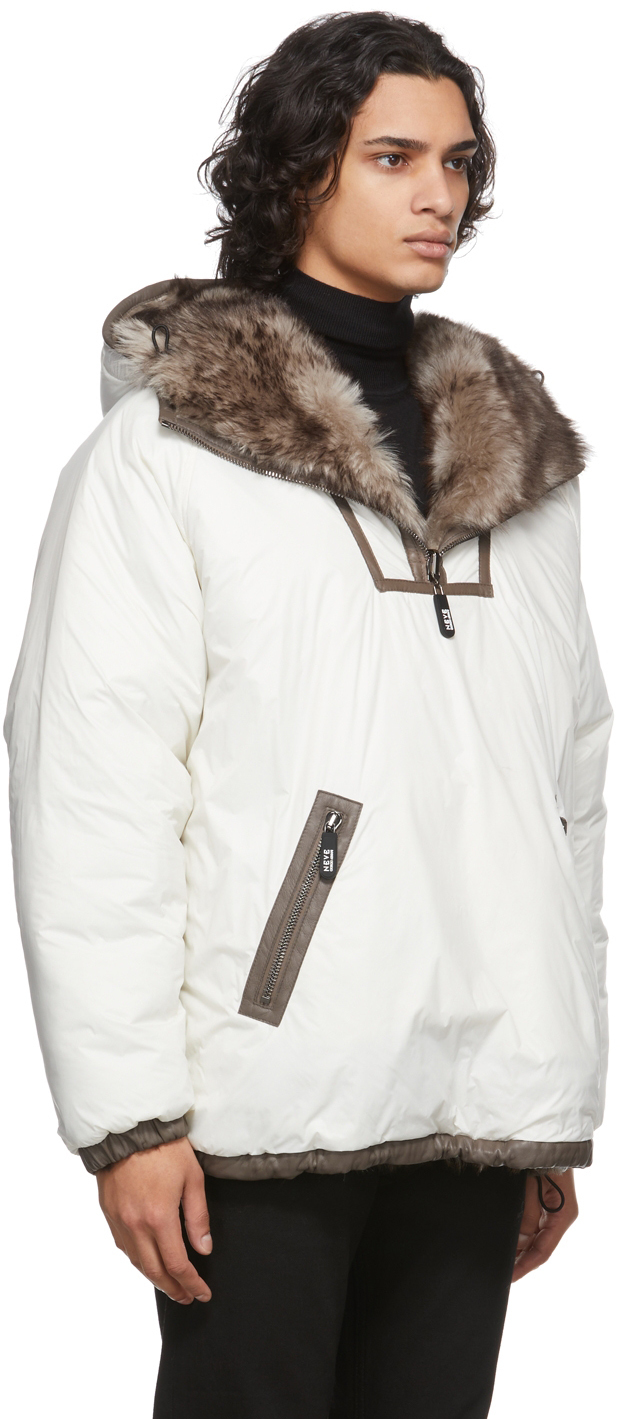 Giorgio Armani Black & Off-White Neve Shearling Jacket Giorgio Armani