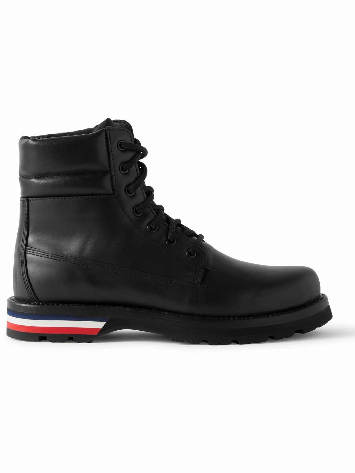 Moncler Vancouver Striped Leather Hiking Boots Black Moncler