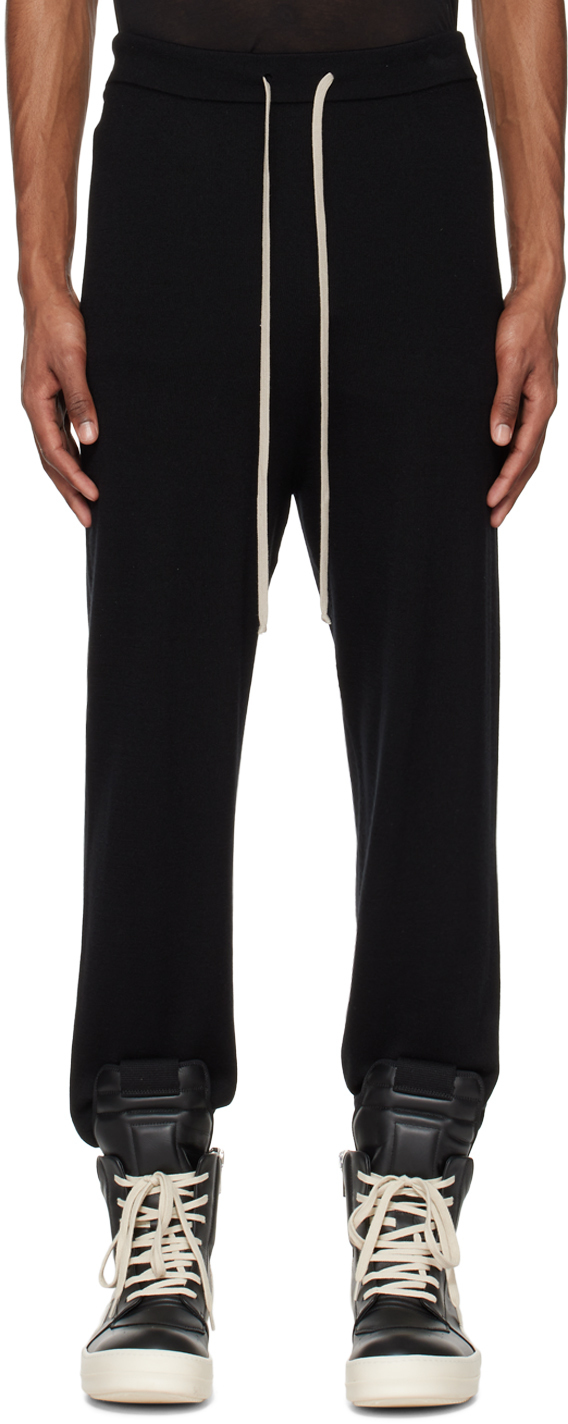 Rick Owens Black Tapered Lounge Pants Rick Owens