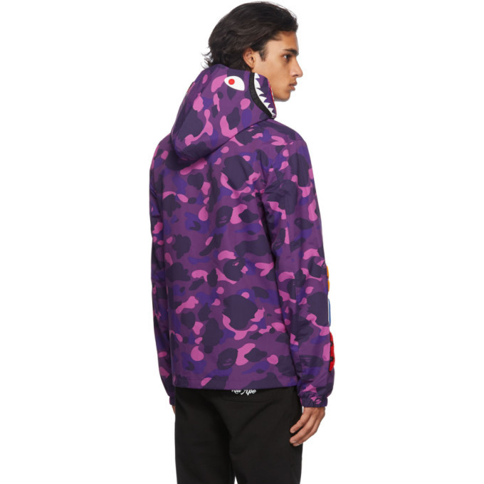 purple bape coat