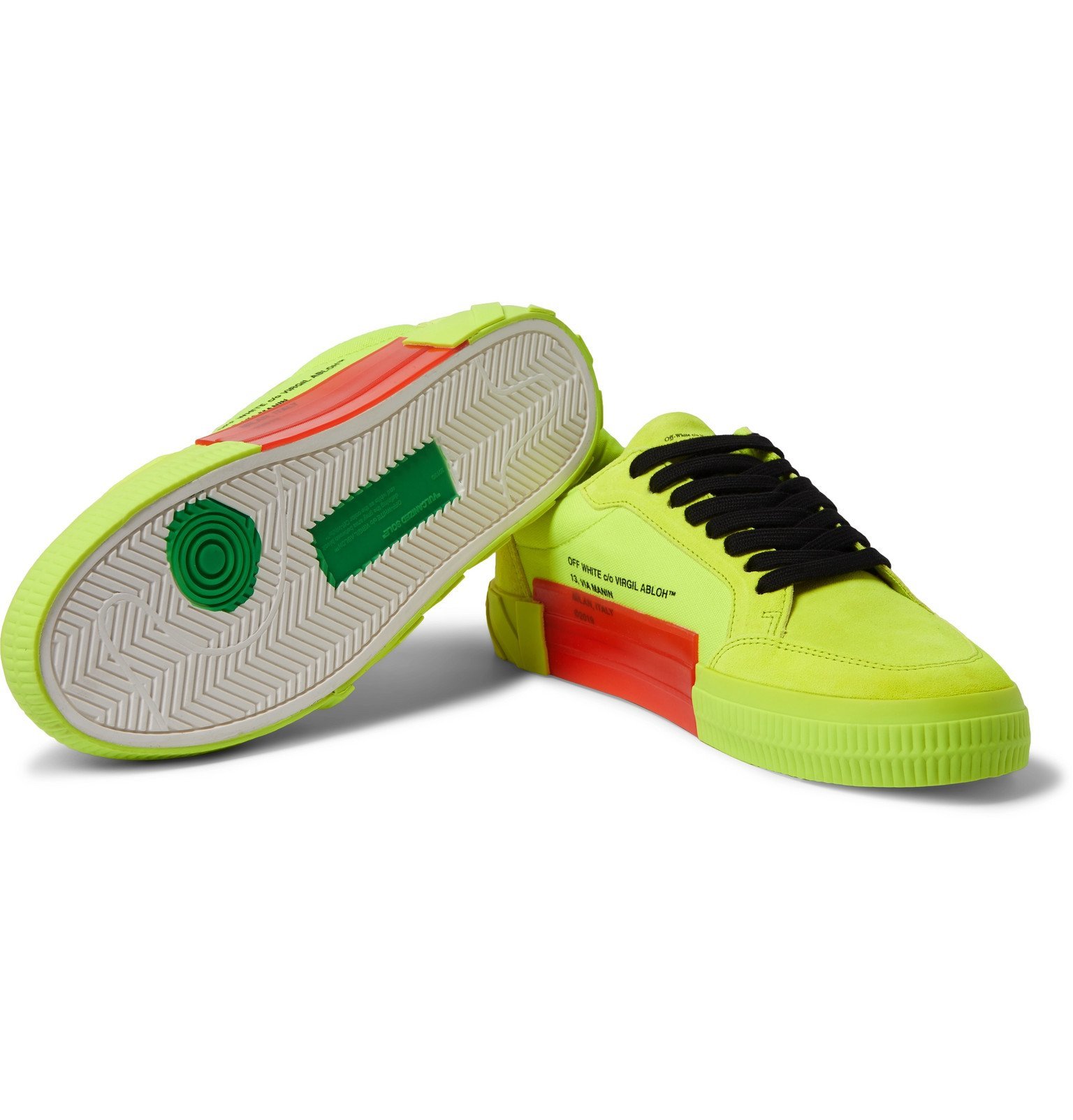 off white neon sneakers