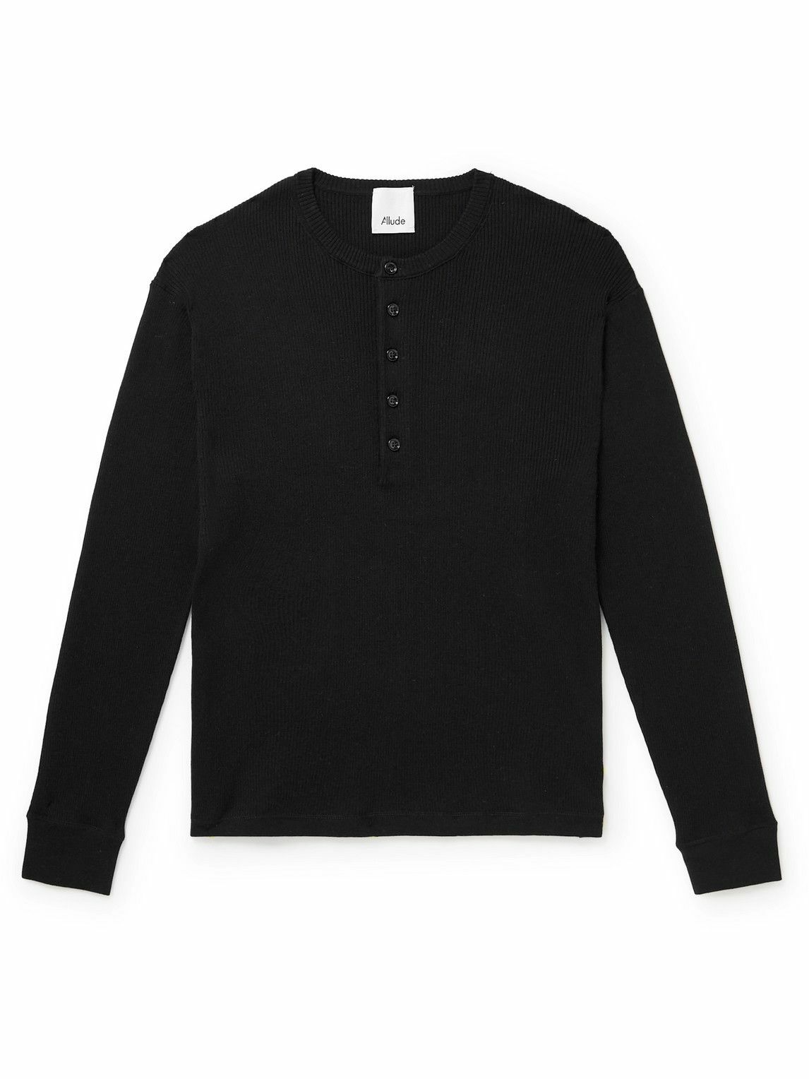 Photo: Allude - Serafino Ribbed Cotton and Cashmere-Blend Sweater - Black
