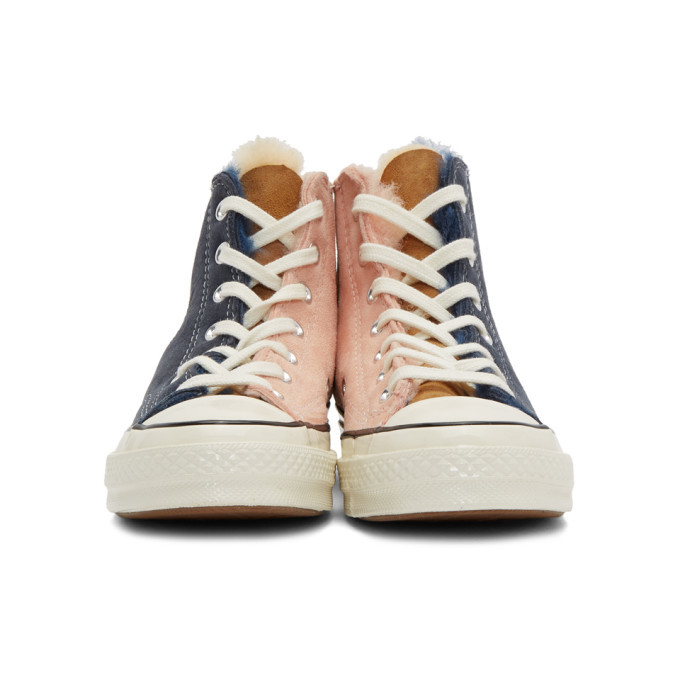 Converse Navy and Pink Shearling Chuck 