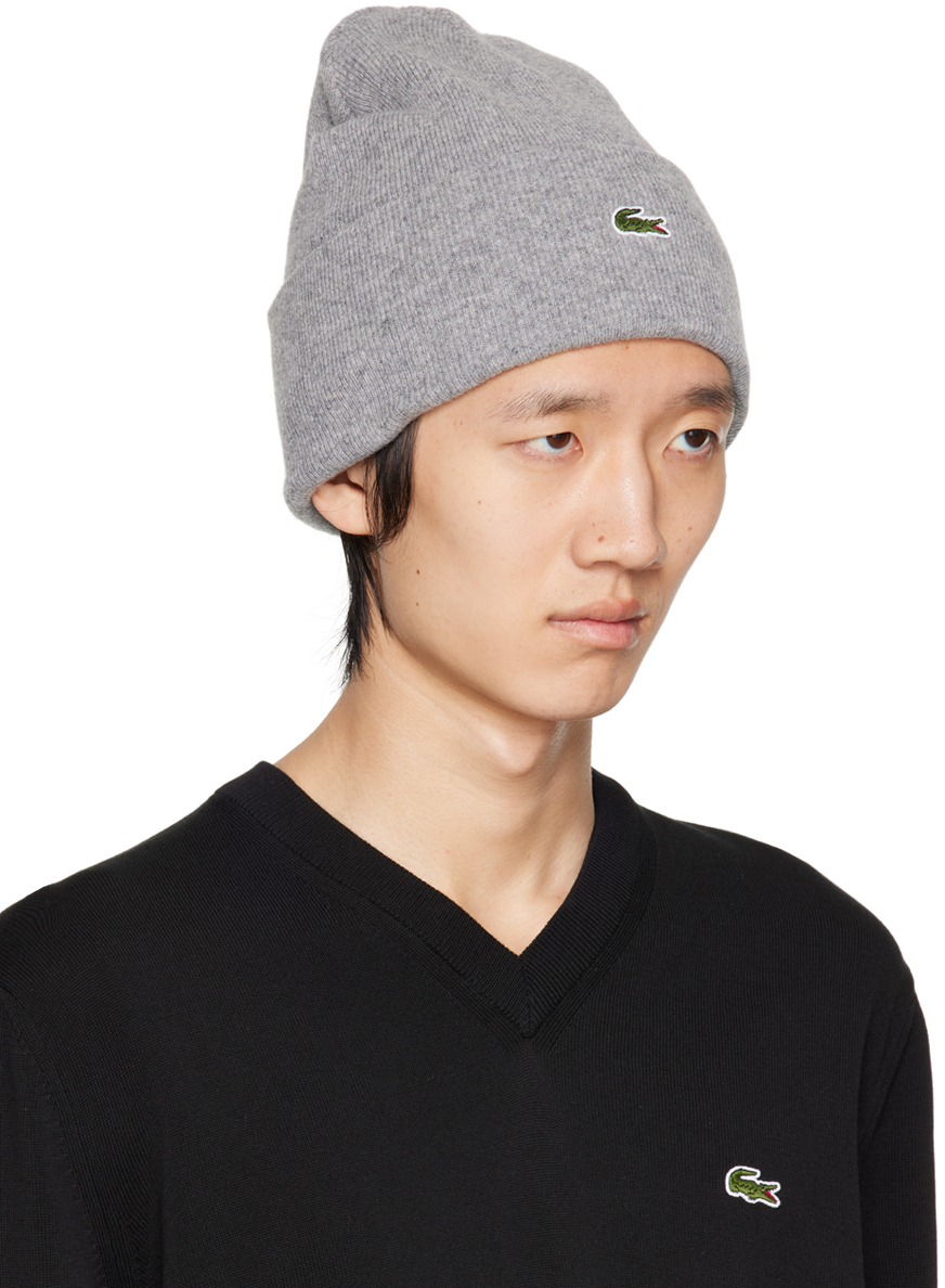 Lacoste Gray Wool Beanie Lacoste