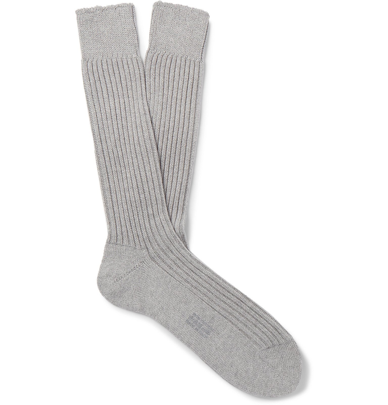 TOM FORD - Ribbed Cotton Socks - Gray TOM FORD