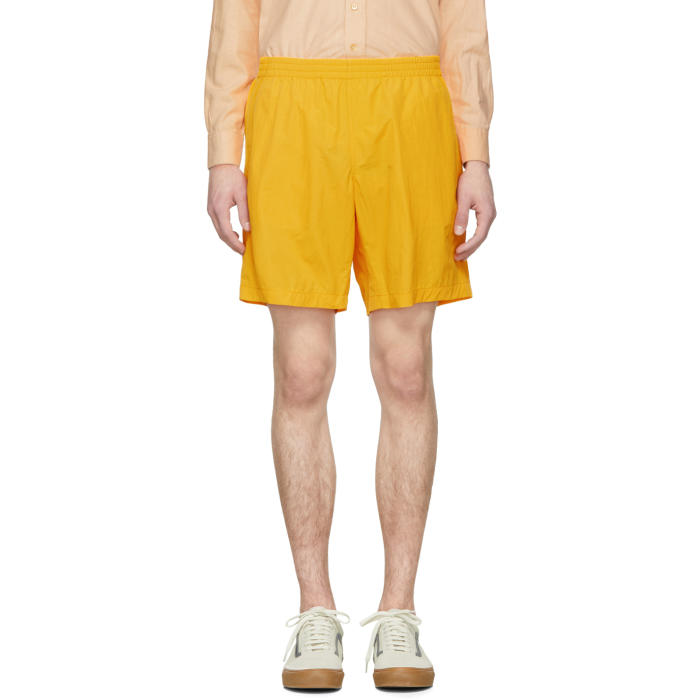 yellow nylon shorts