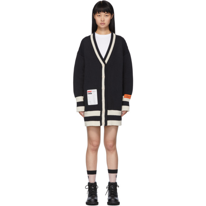 Heron Preston Black and Off-White Oversized Cardigan Heron Preston