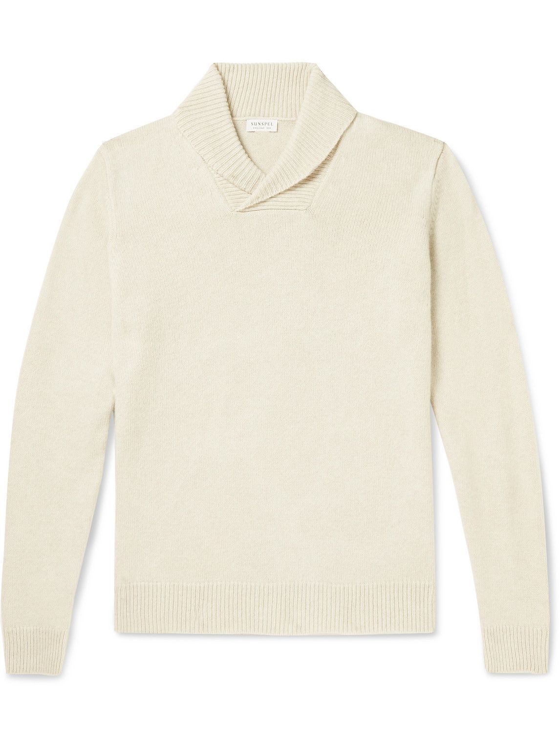 Sunspel - Shawl-Collar Merino Wool and Cashmere-Blend Sweater - White ...