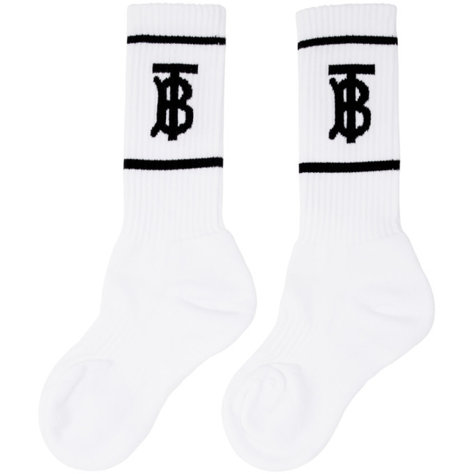 Burberry White Monogram Socks Burberry