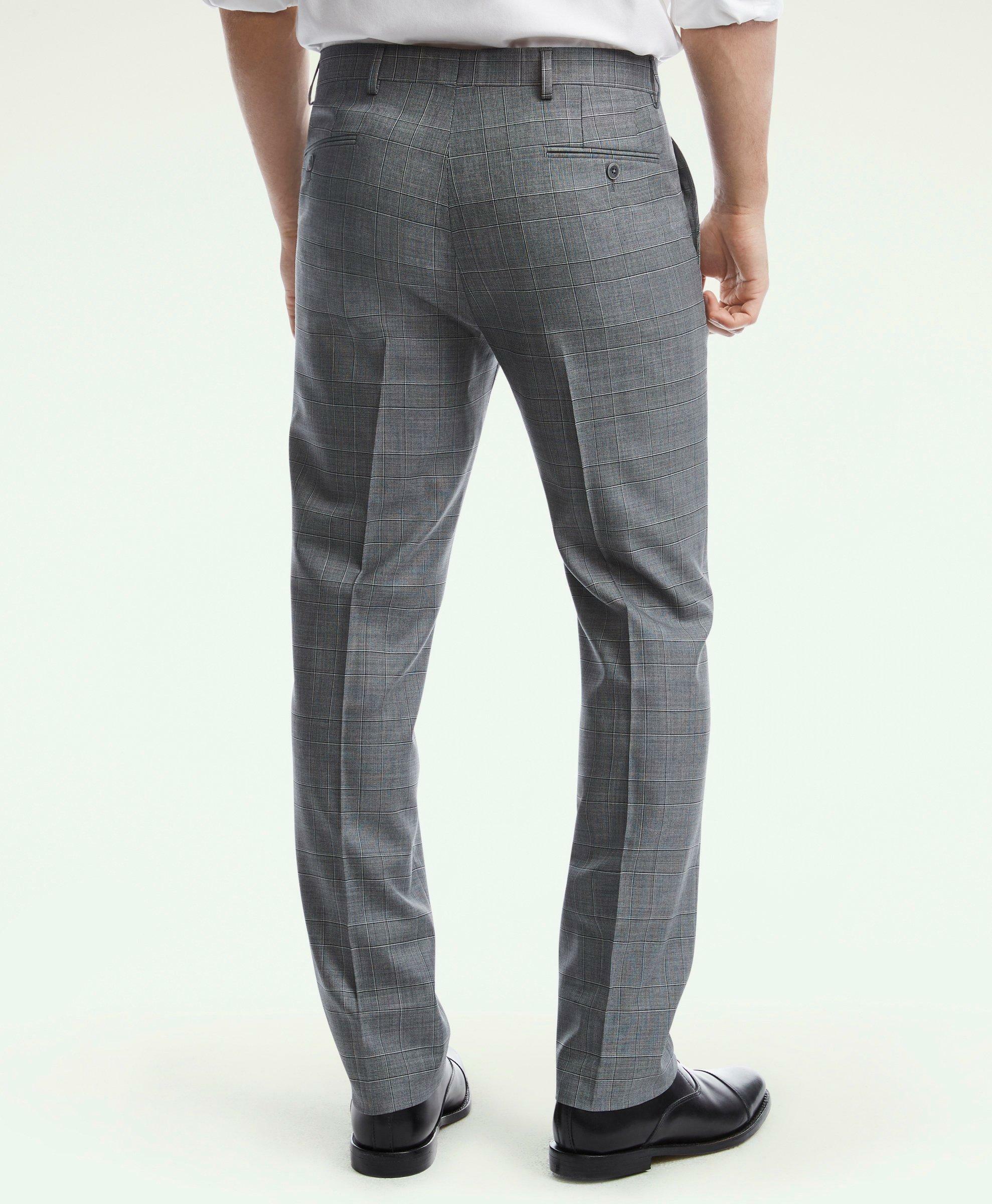 Brooks Brothers Men's Explorer Collection Regent Fit Prince of Wales Suit Pants | Grey