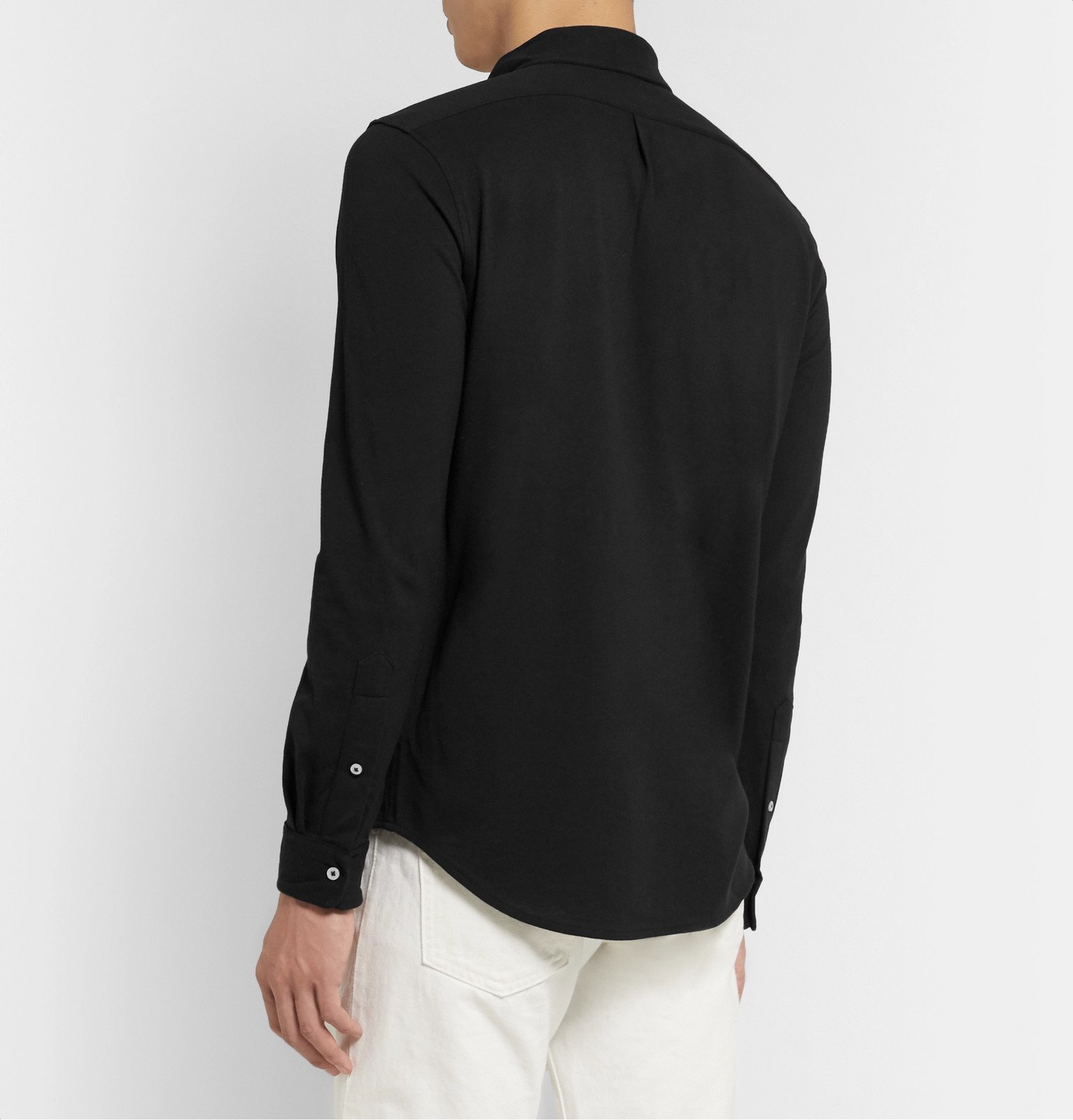 Polo Ralph Lauren - Slim-Fit Button-Down Collar Cotton-Piqué Shirt - Black Polo  Ralph Lauren